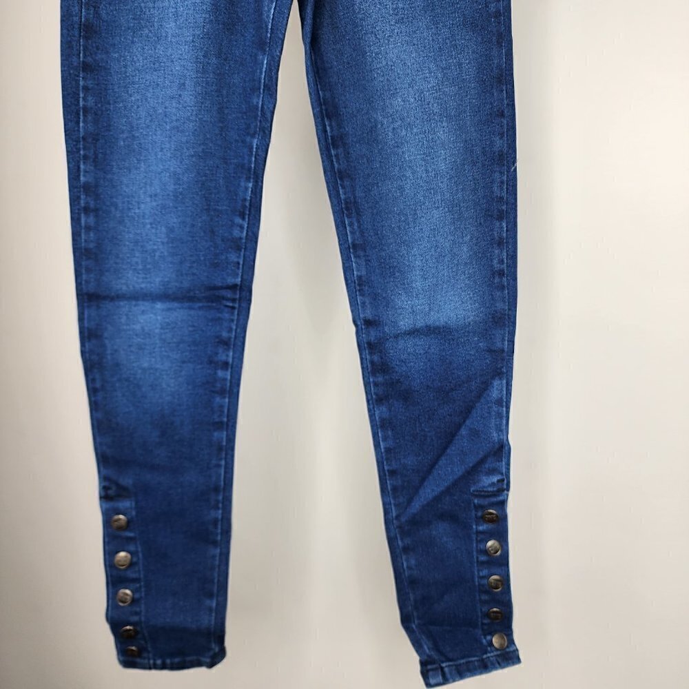 NWT One Teaspoon Preachers High Waist Organic Cotton Snap Cuff Jean Indigo Sz 24 - Picture 8 of 15